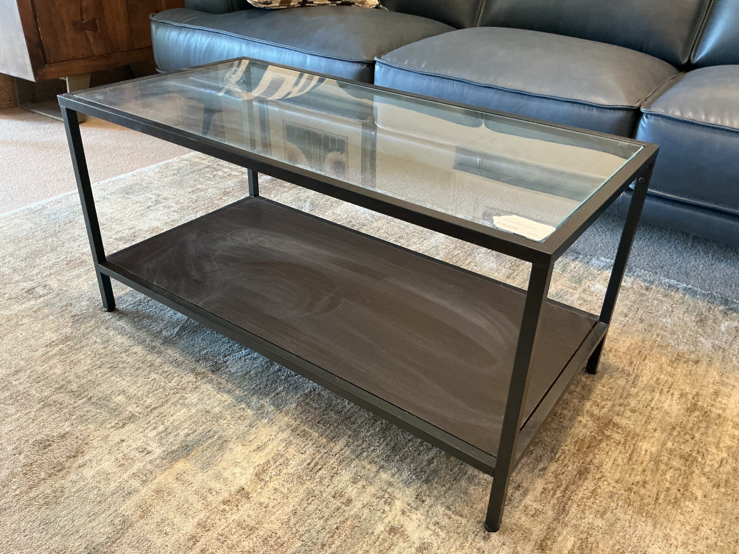 black glass top coffee tablw