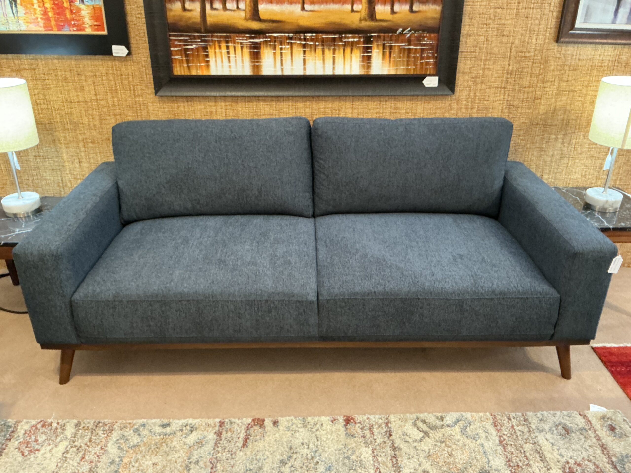 sapphire blue mod sofa