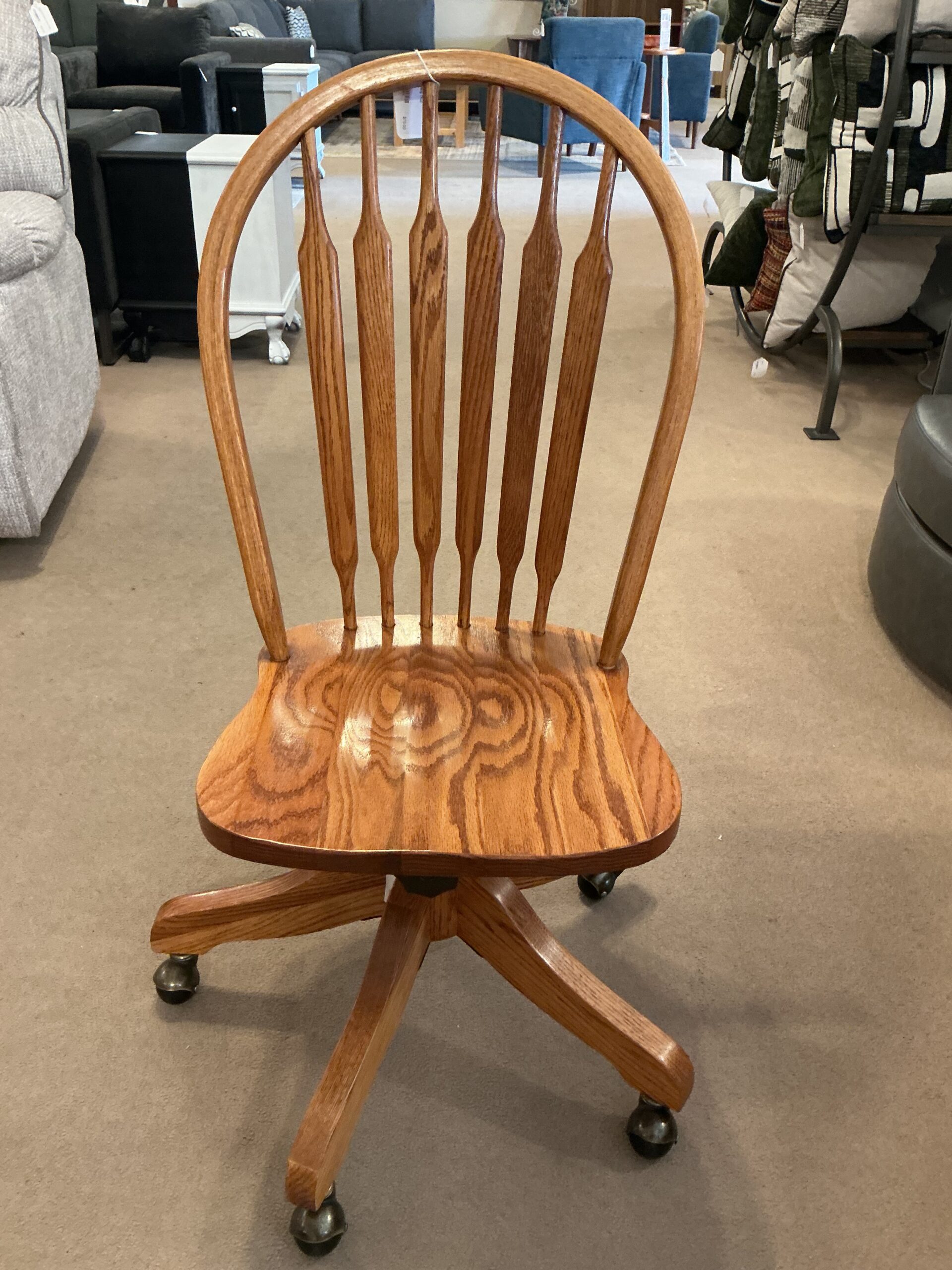 oak rolling chair
