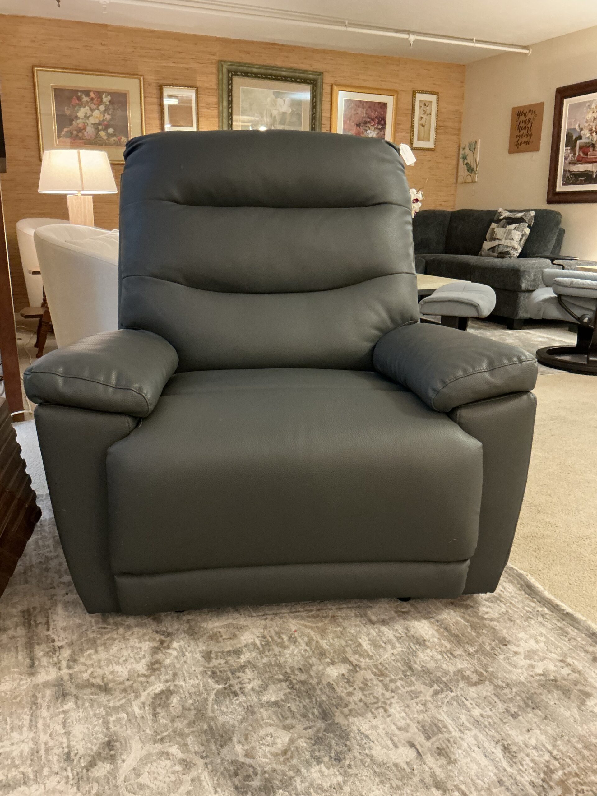 grey recliner