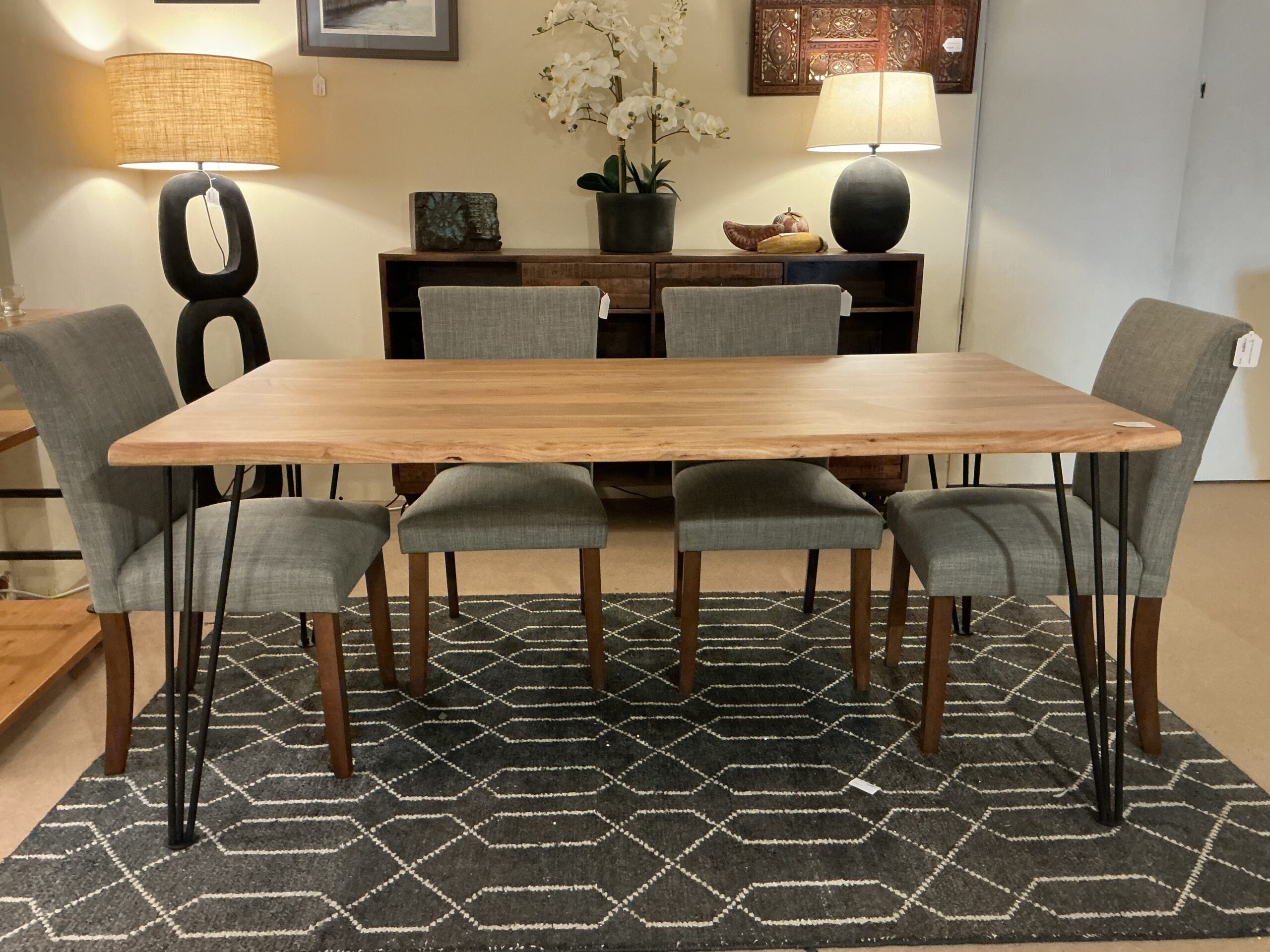 live edge hairpin leg dining table