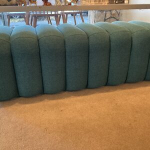 ribbed mod peacock blue bench