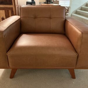 leather marseille brown accent chair